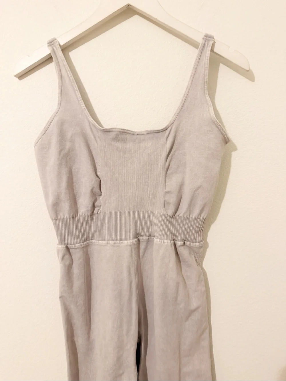 NEW Free People Movement Good Karma Onesie Jumpsuit Ice Grey Sleeveless XL
